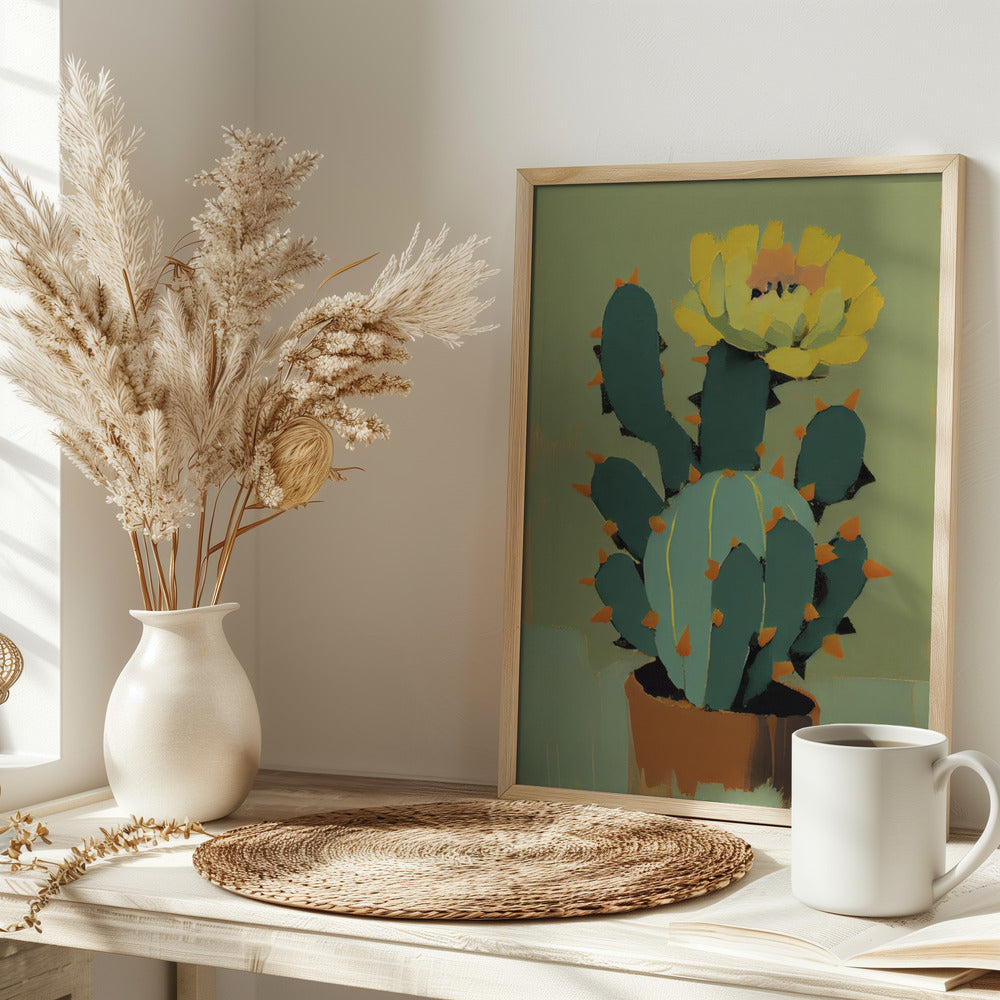 Flowering Cactus Poster