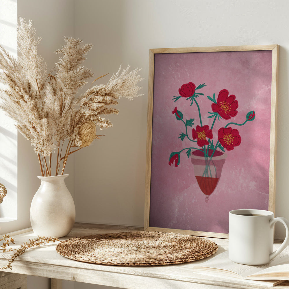 Cup of flowers Poster