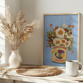 Flowers In a Vintage Tea Can Poster