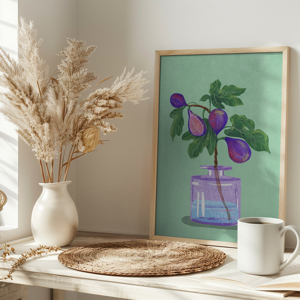 Figs Branch In Vase Poster