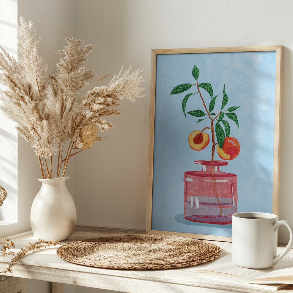 Peach Tree in Vase Poster