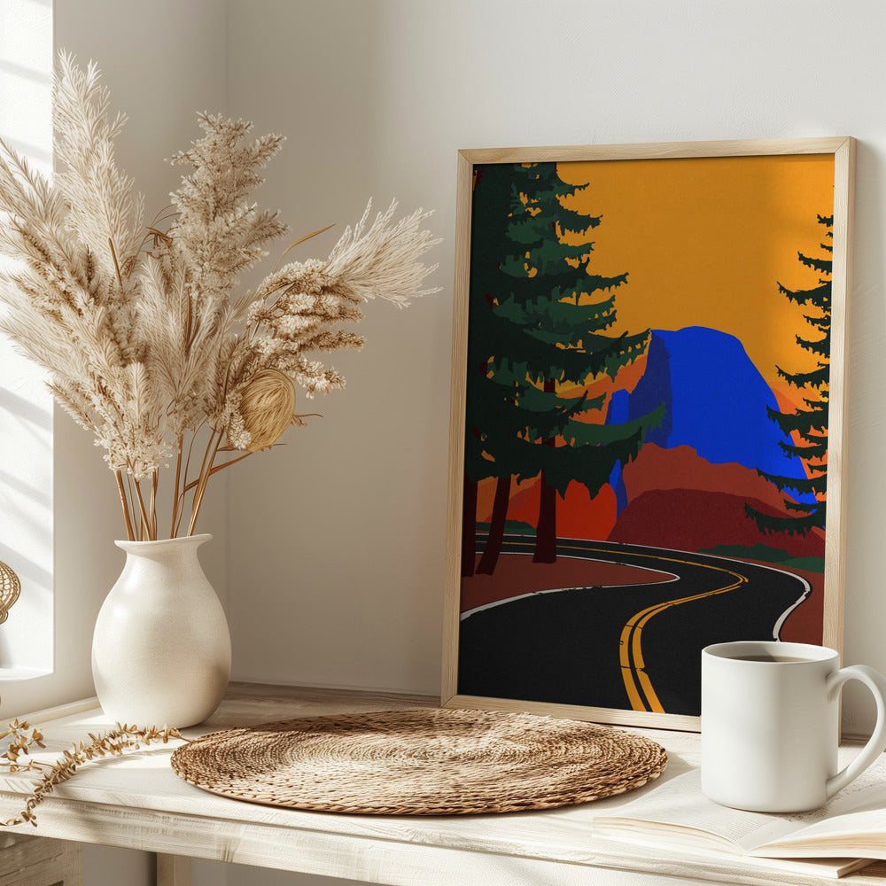 Clacier Road With Half Dome Poster