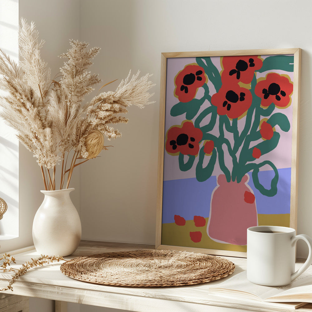 Poppy In Pink Vase Poster