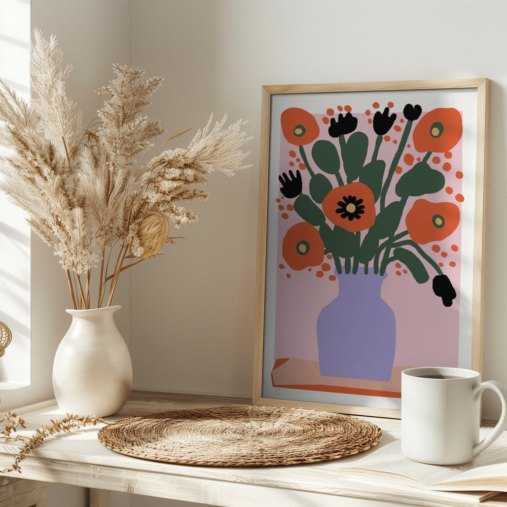 Poppy In Purple Vase Poster