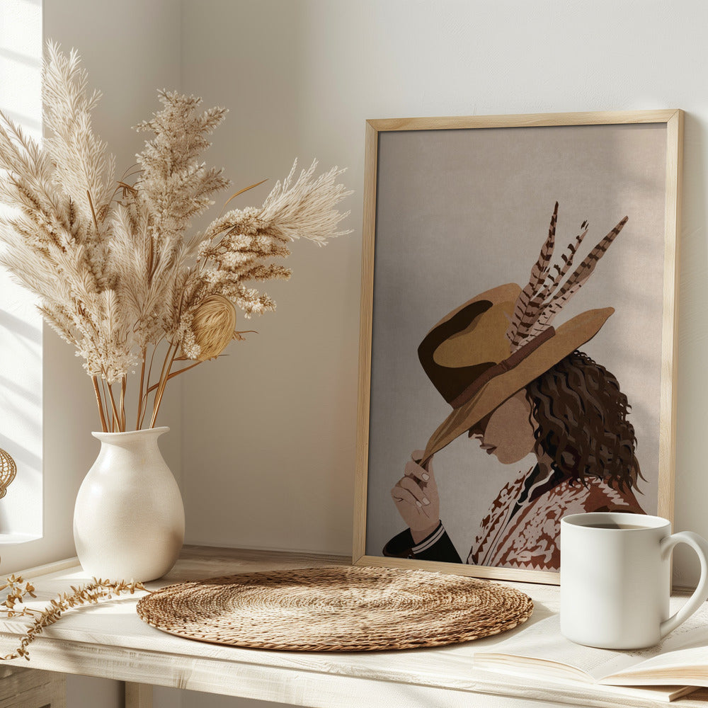 Cowgirl Brunette Poster