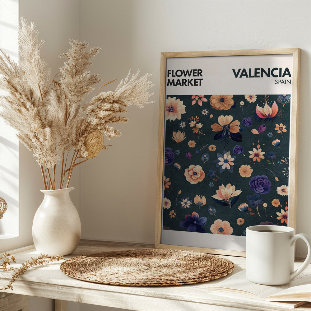 Flower Market- Valencia Poster