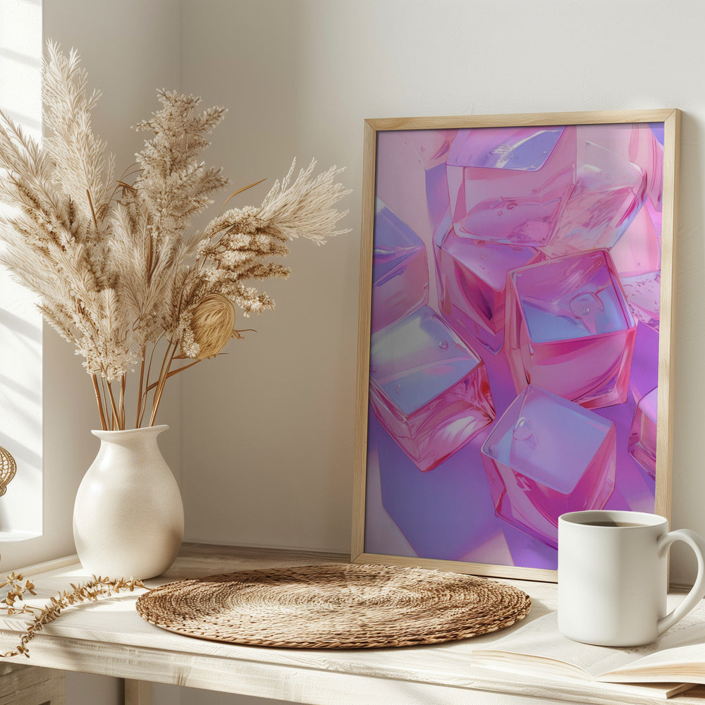 Pink Ice Cubes Poster