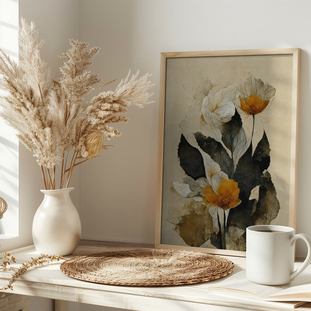 Yellow Paper Flowers Poster