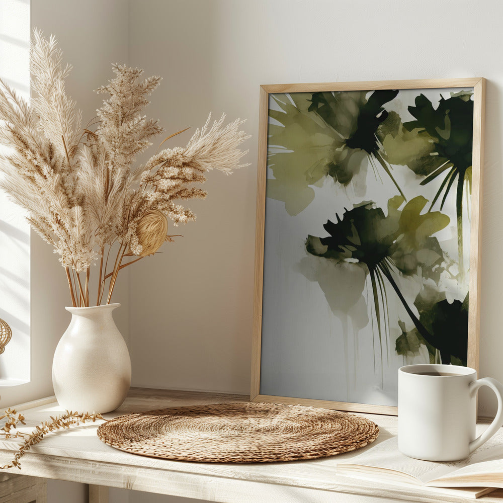 Green Flowers Poster