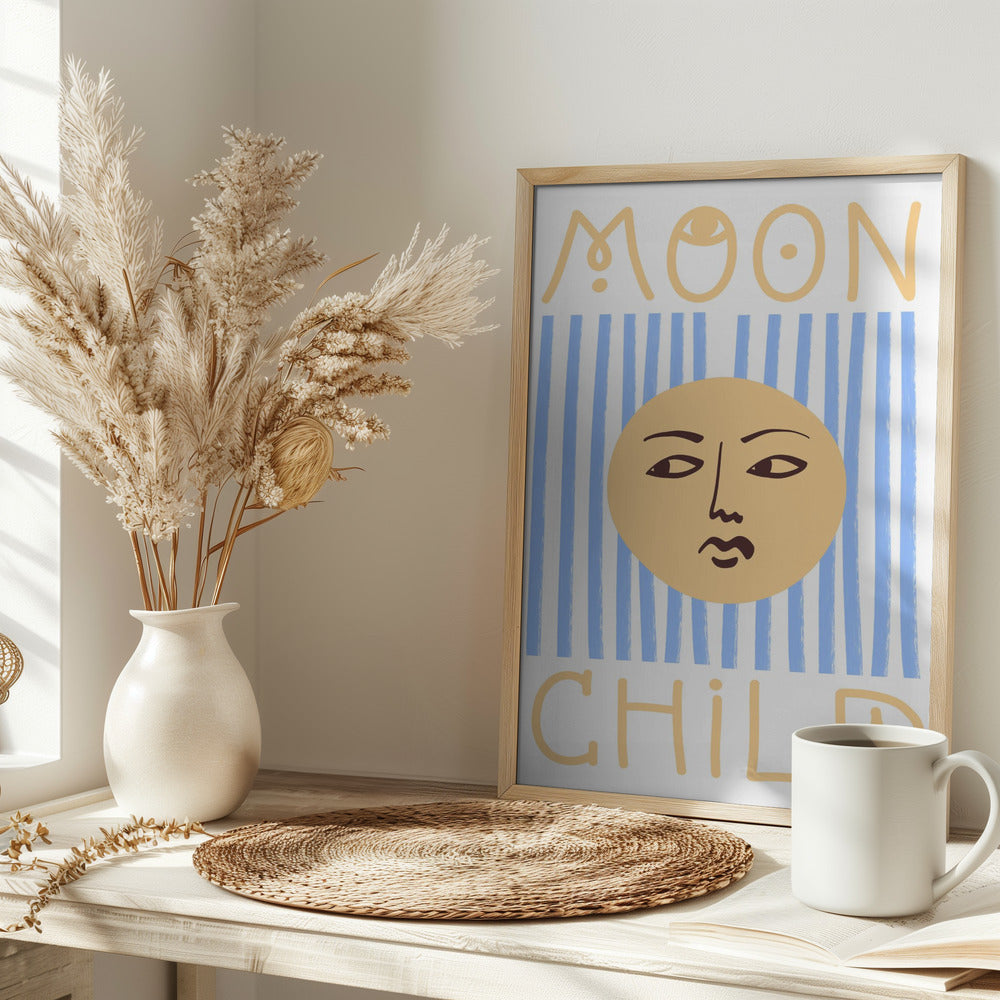 Striped Moon Child Poster