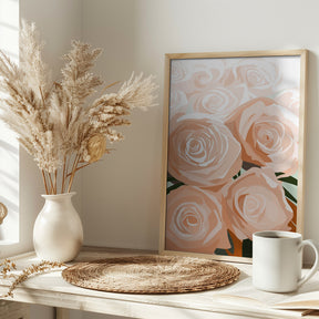 Coral roses Poster