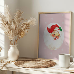 Pink Santa Claus Father Christmas Poster