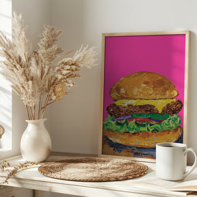 Burger Pink Poster