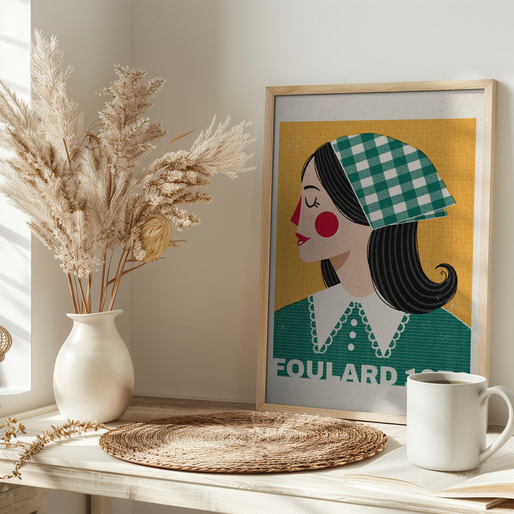 Foulard French Fashion Portrait Poster