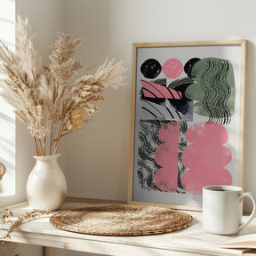 Abstract Shape Collage In Pink Poster