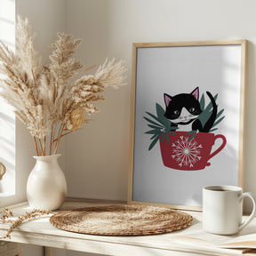 My cat Coco in a holiday mug Poster