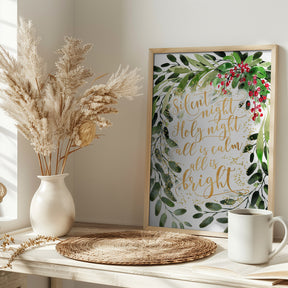 Silent night watercolor bouquet Poster