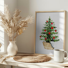 Cozy watercolor Christmas tree Poster