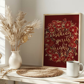 Making spirits bright - red Poster