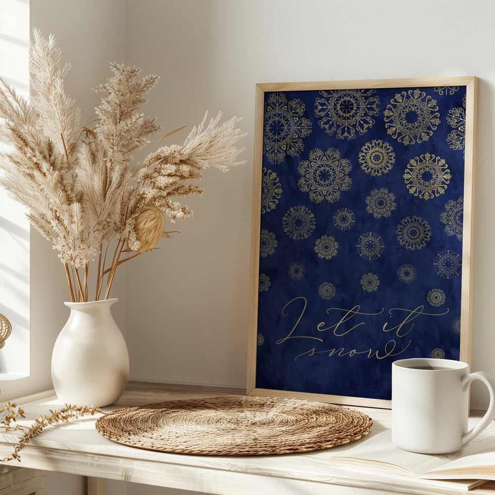 Let it snow lace snowflakes Poster