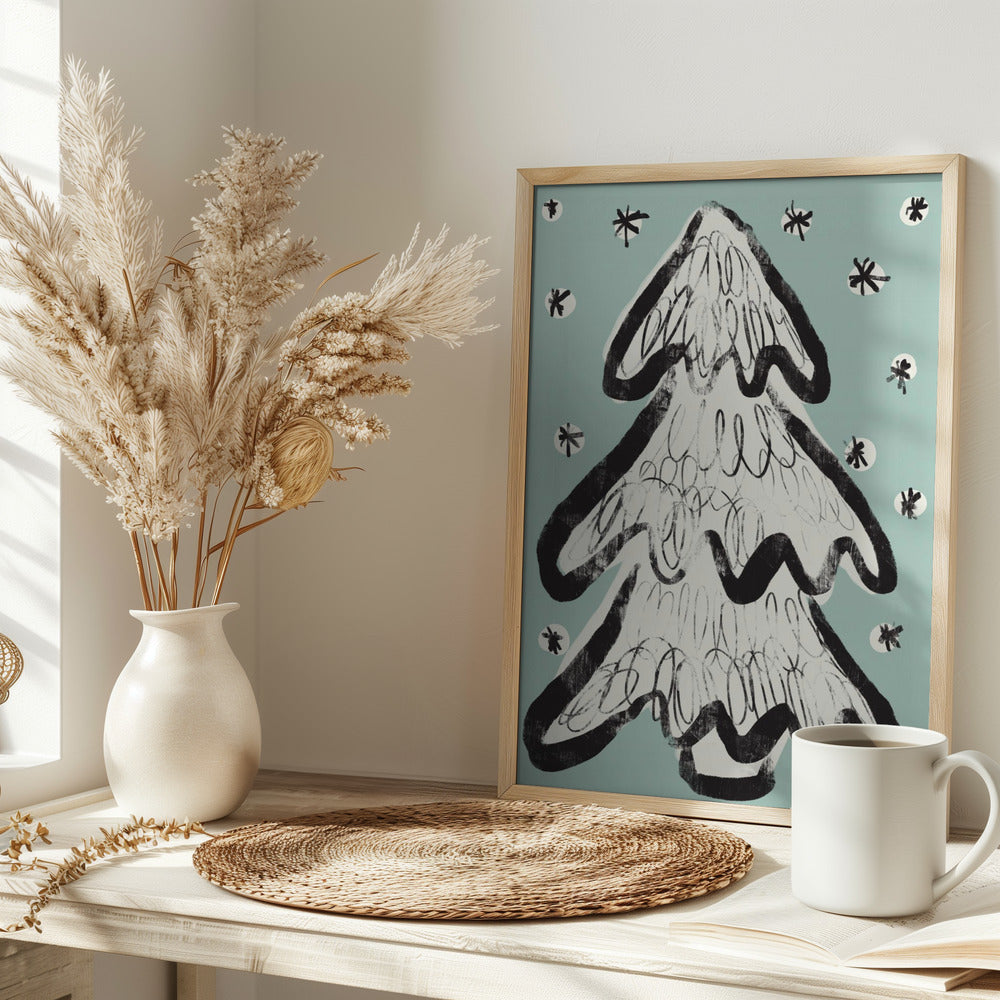 Christmas Tree And Snow Poster