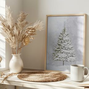 Lone fir in the snow Poster