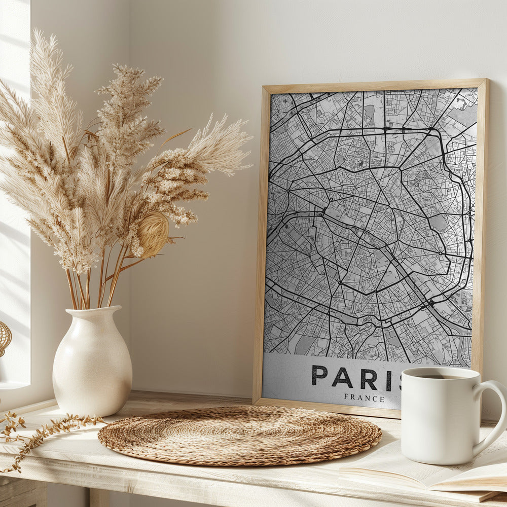 Paris White Poster