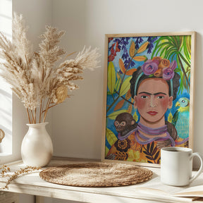 Frida and her parrots Poster