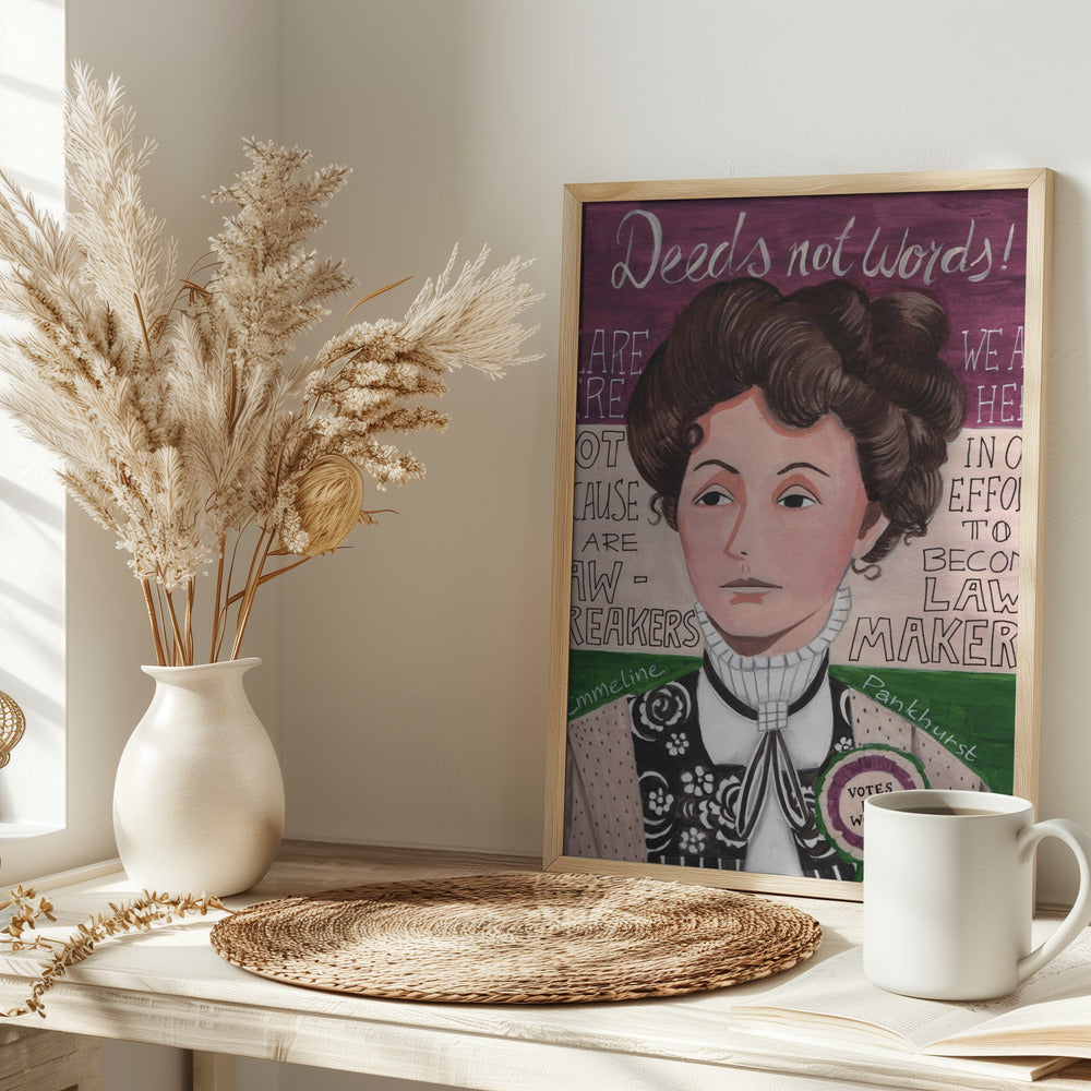 Portrait of a woman, Emmeline Pankhurst Poster