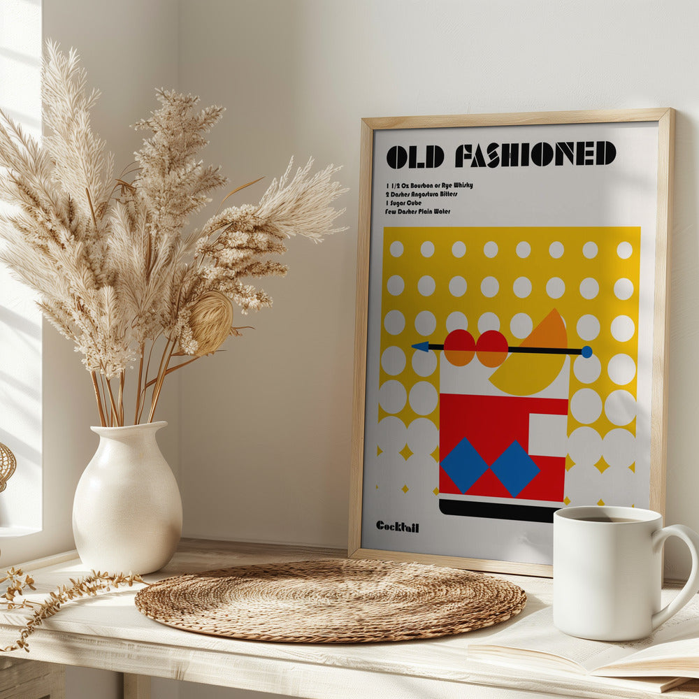 Old Fashioned Bauhaus Cocktail Poster