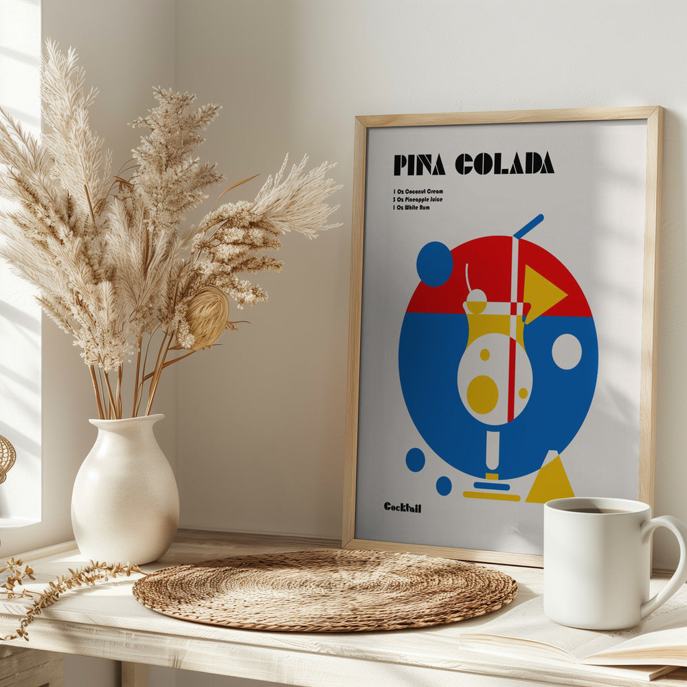 Pina Colada Bauhaus Cocktail Poster