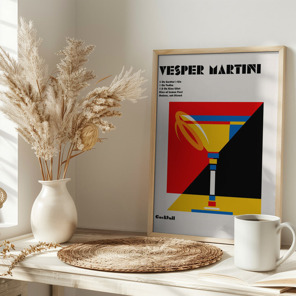 Vesper Martini Bauhaus Cocktail Poster