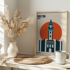 Brixton Tower Retro Travel Print Poster