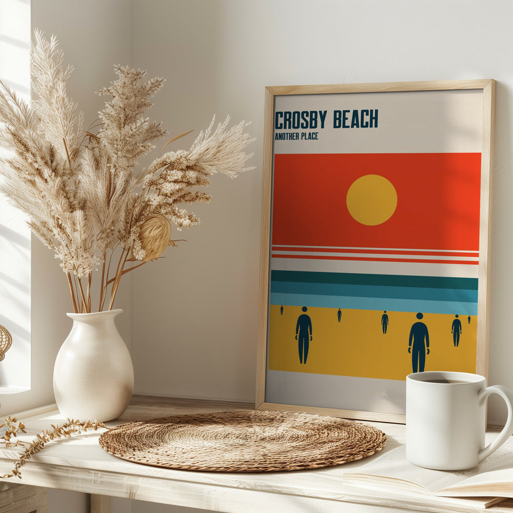 Crosby Beach Iron Men Liverpool Merseyside Poster