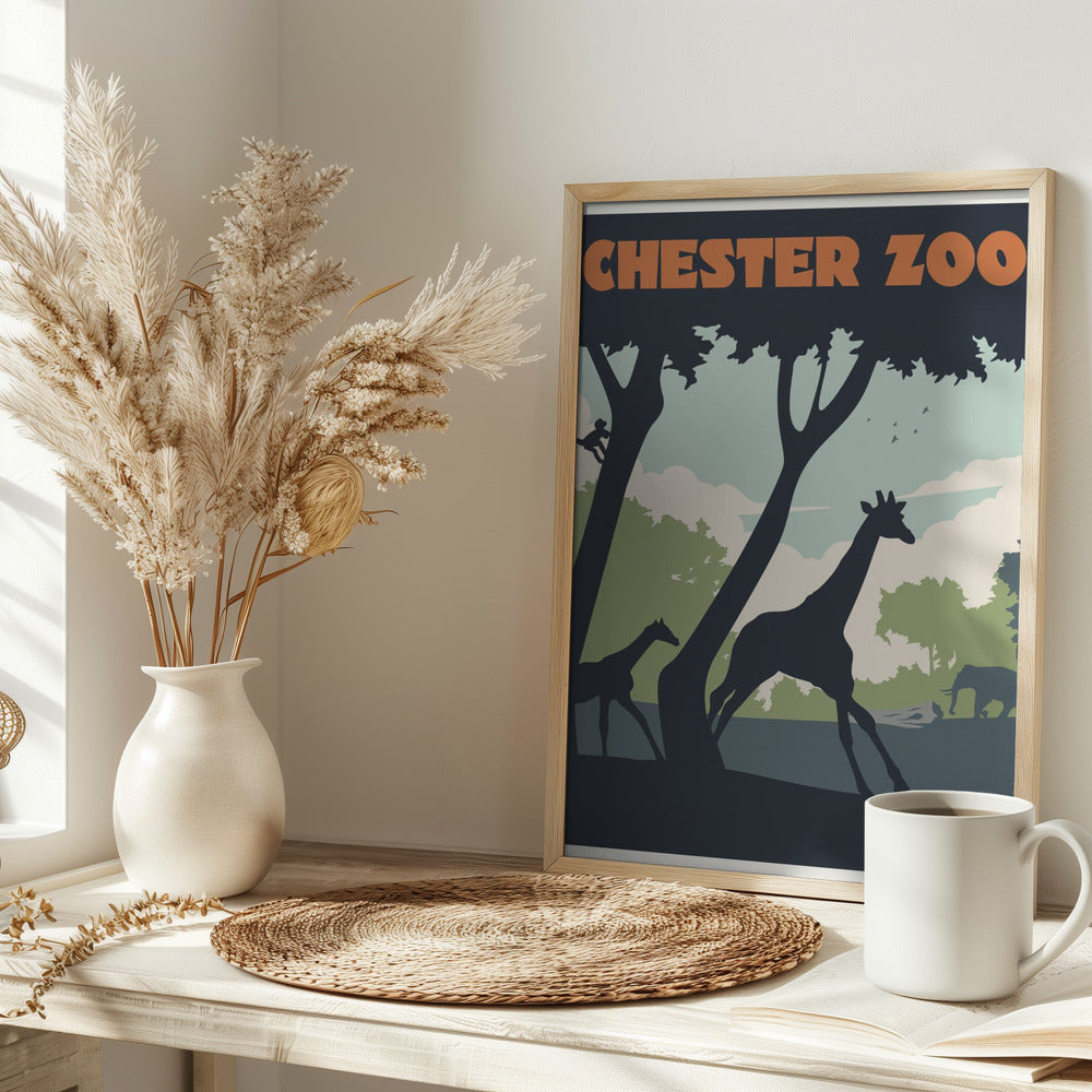 Chester Zoo Travel Print Poster
