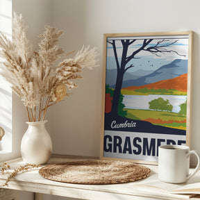 Grasmere Lake District Travel Print Poster