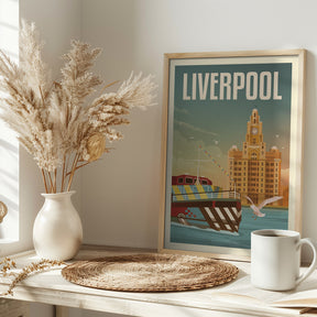 Liverpool Liver Building Travel Print Poster