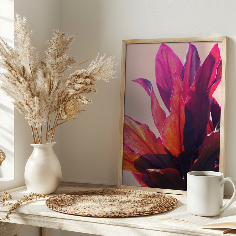 Fuchsia Leaves II Poster