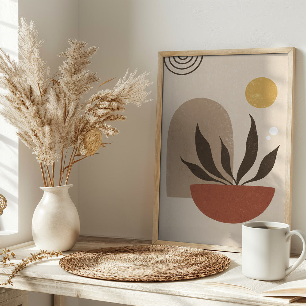 Abstract Boho Plants Under The Sun Poster