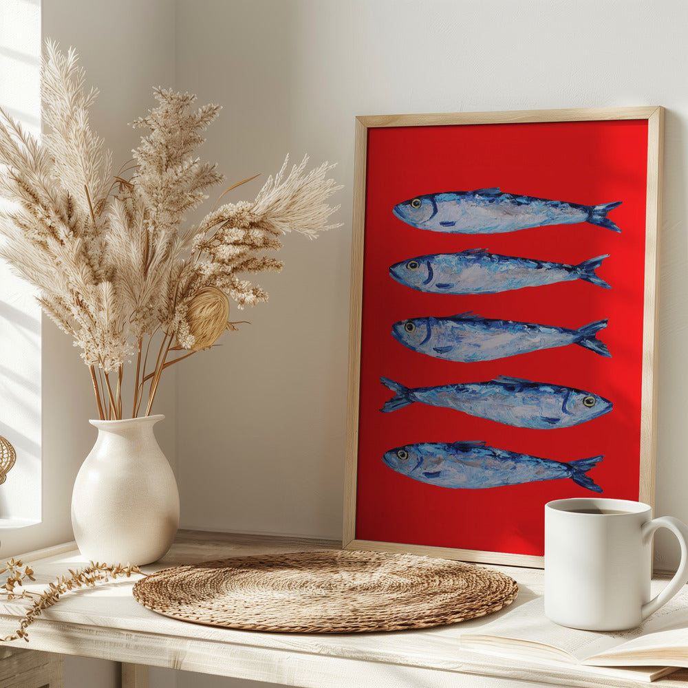 Sardines Berry Red Poster