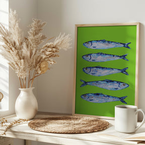 Sardines Lime Green Poster