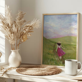 Girl in a meadow Poster