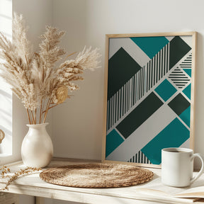 Geometric Teal Poster