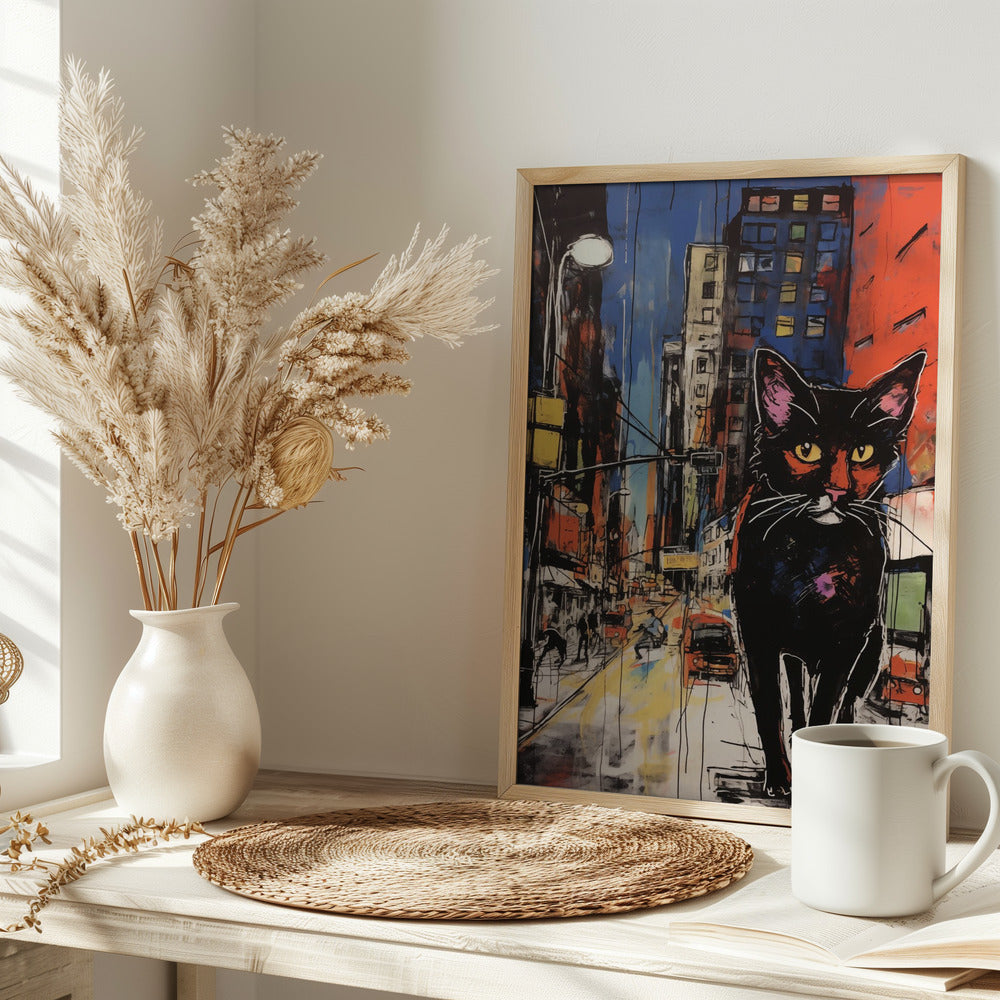 Down Town Cat Poster