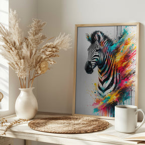 Colorful Zebra Poster