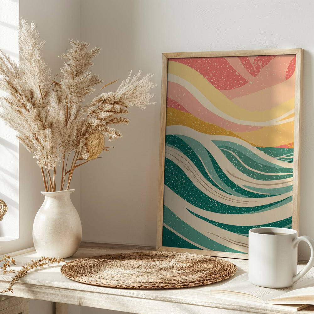 Abstract Sea Waves Poster