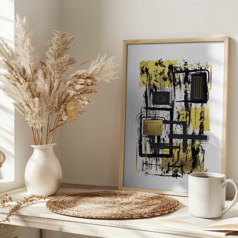 ABSTRACT ART Construction Plan Poster