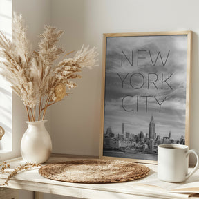 NYC Midtown Manhattan | Text &amp; Skyline Poster