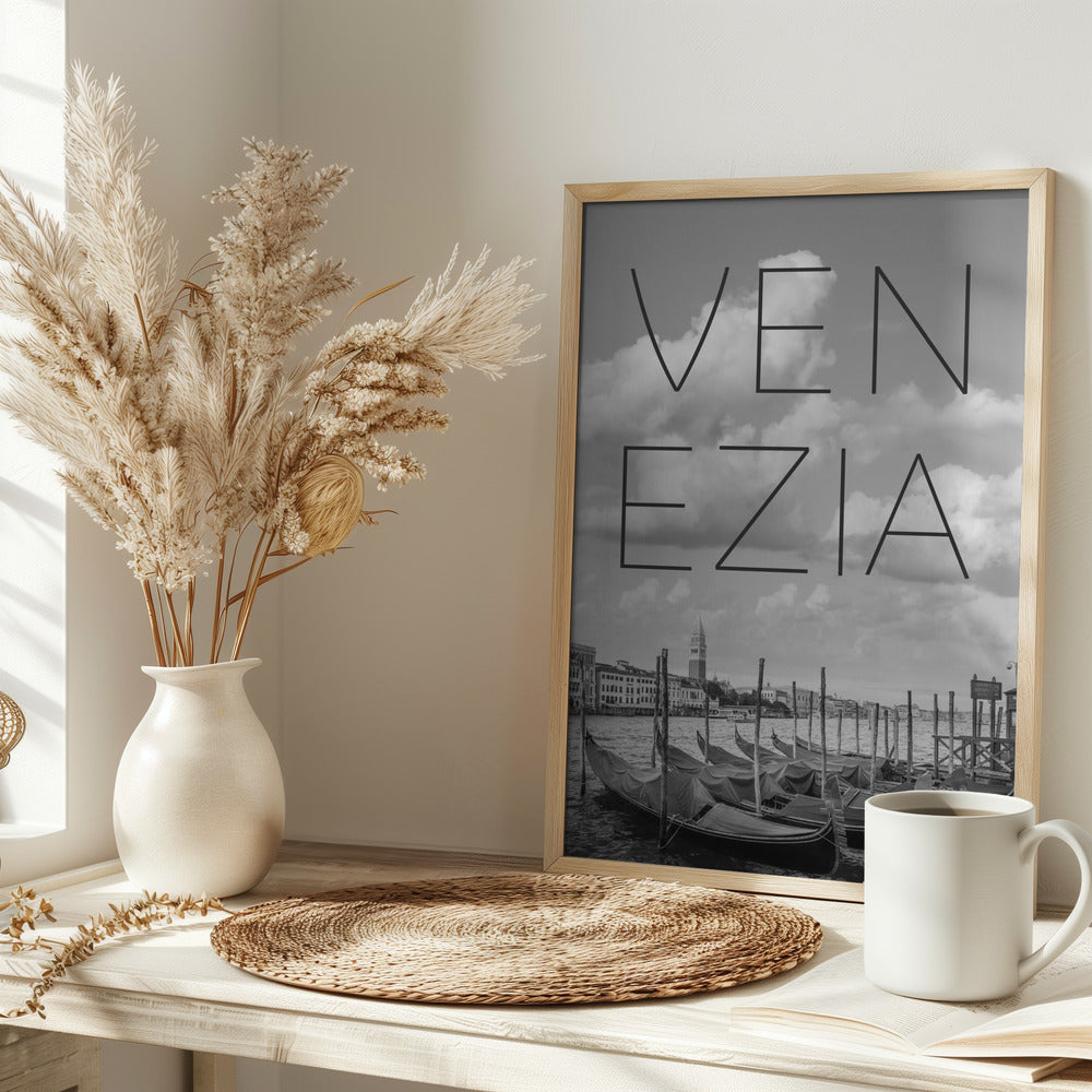 VENICE Grand Canal and St Mark&#039;s Campanile | Text &amp; Skyline Poster