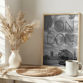 Busses in London | Text &amp; Skyline Poster